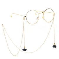 Gold-colored metal non-slip chain, with tassel, for glasses and masks GL192