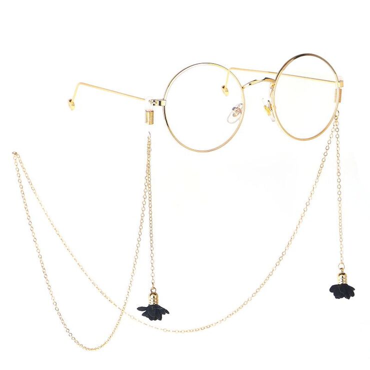 Gold-colored metal non-slip chain, with tassel, for glasses and masks GL192