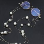 Metal non-slip chain, with black and white pearl, for glasses and masks GL441