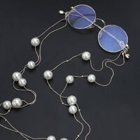 Metal non-slip chain, with black and white pearl, for glasses and masks GL441