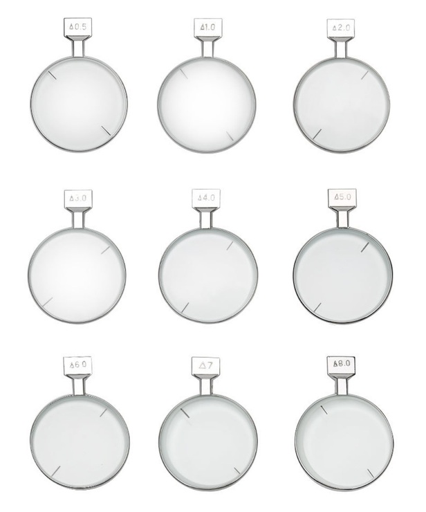 Линзы с металлическим ободком для меднабора