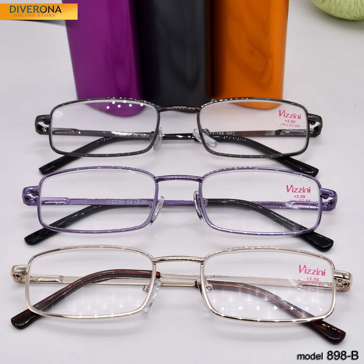 Metal eyeglasses with the tube Vizzini V898-B