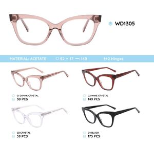 Plastic acetate eyeglasses frame with spring hinges WD1305
