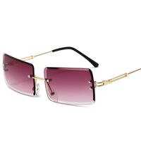 Солнцезащитные металлические безрамочные очки с защитой UV400 2889-GT