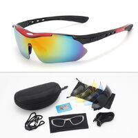 Safety shockproof sports polarized goggles with 5 caps + test card + frame for diopter lenses ALONG-0089