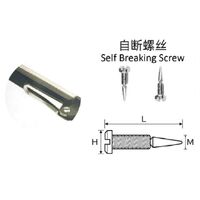 Self-aligning screw with break-off end for eyeglasses temples