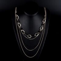 Metal non-slip gold black multi-layer chain, with crystal, for glasses and masks GL963