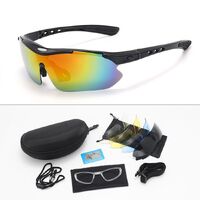 Safety shockproof sports polarized goggles with 5 caps + test card + frame for diopter lenses ALONG-0089