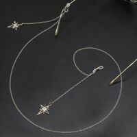 Metal non-slip chain, with a cross and star pendant, for glasses and masks GL446