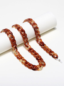 Acrylic plastic two-tone amber glasses chain GB136