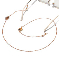 Металлическая цепочка для очков с золотыми полыми листьями GL1212