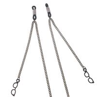 Металлическая нескользящая цепочка черного цвета, с подвеской в виде очки, для очков и масок GL413