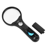 Magnifier with universal backlight, magnifying glass with handle 7505-XX, diameter 75 mm, magnification: 3Х, 45Х