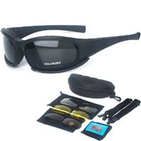 Safety shockproof tactical polarized goggles, 4-lens and box set, X7WU-DX