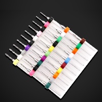 Set of drills made of tungsten steel with cylindrical shanks, 0.1-3 mm