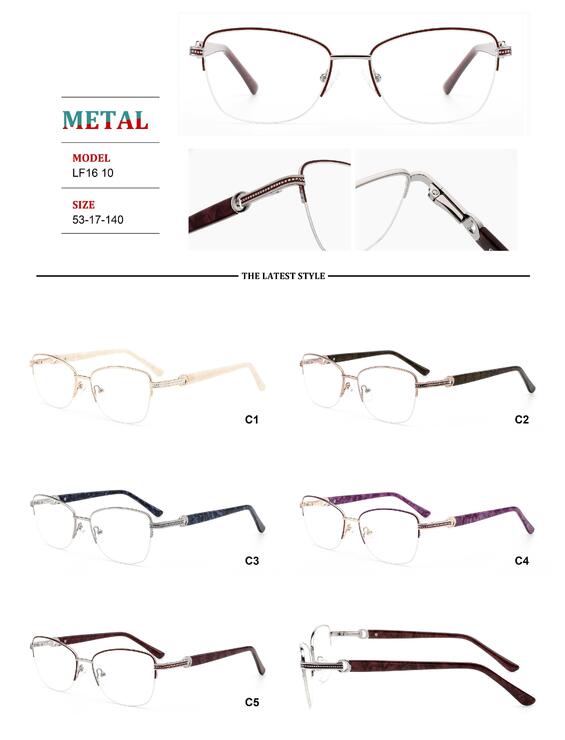 Nylor metal frames for glasses with spring hinges Big City LF1610