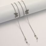 Металлическая нескользящая цепочка серебряного цвета, c бабочками, для очков и масок GL1872