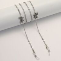 Металлическая нескользящая цепочка серебряного цвета, c бабочками, для очков и масок GL1872