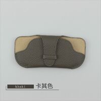 Genuine leather glasses case with microfiber lining ZY015