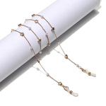 Металлическая цепочка с искусственным жемчугом и звездами для очков и масок GL1129