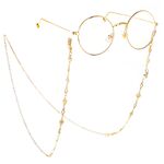 Gold-colored metal non-slip chain, with flower, for glasses and masks GL162