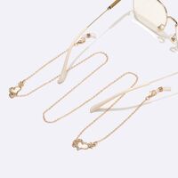 Металлическая нескользящая цепочка золотого цвета, с сердцем и стразами, для очков и масок GL1524