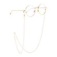 Gold-colored metal non-slip chain, with transparent crystal, for glasses and masks GL904