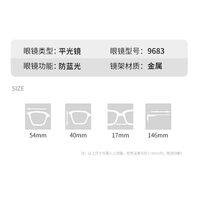 Metal glasses with blue light and UV protection 9683-2-GT