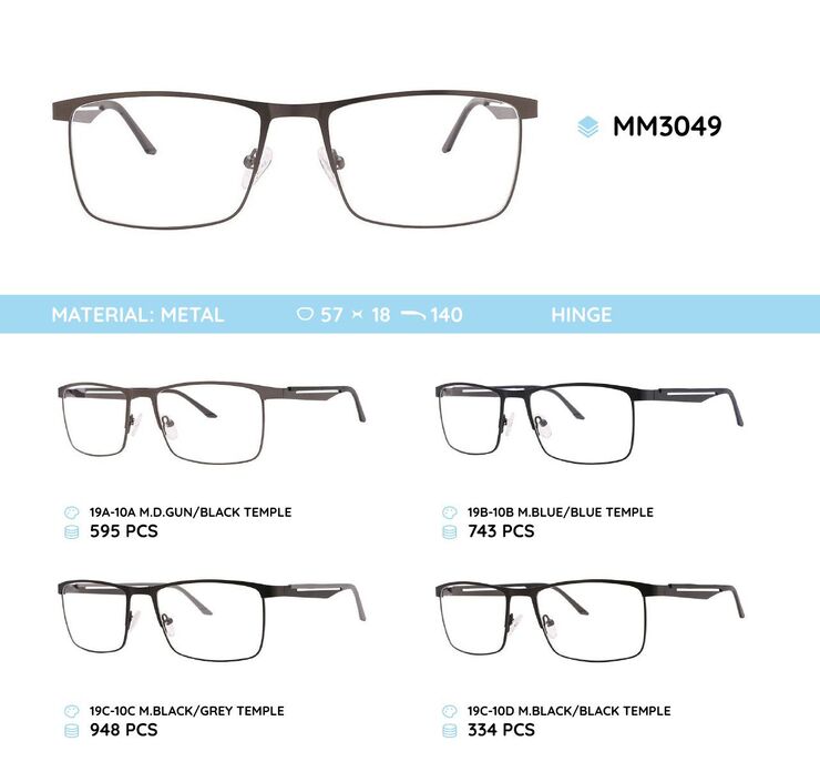 Metal men's frames for glasses MM3049