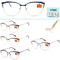 Women's metal eyeglasses with flex hinges Vizzini V7005, dioptries +0.75 to +4.00 (step 0.25); -1.00 to -8.00 (step 0.5) lens thisout coating