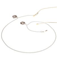 Silver-colored metal non-slip chain, with bird's nest and pearls, for glasses and masks GL056