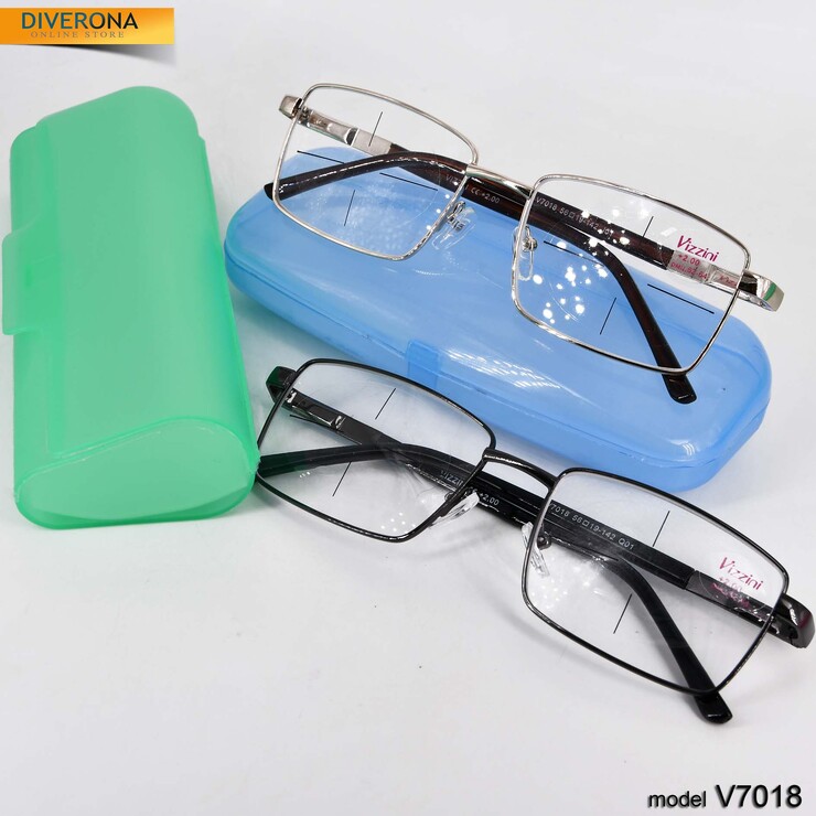 Очки мужские металлические с флексами Vizzini V7018 до +5,00 и -8,00