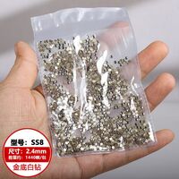 Set of rhinestones with flat bottom for decorating frames and glasses PD0022, colors: white and AB, 1.3-6.5 mm