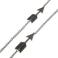 Металлическая нескользящая цепочка бронзового цвета, cо стрелой, для очков и масок GL116