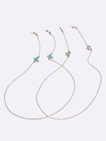 Set of two acrylic black and shell pattern glasses chain GM123