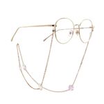 Gold-colored metal non-slip chain, with crystal octagonal beads, for glasses and masks GA051