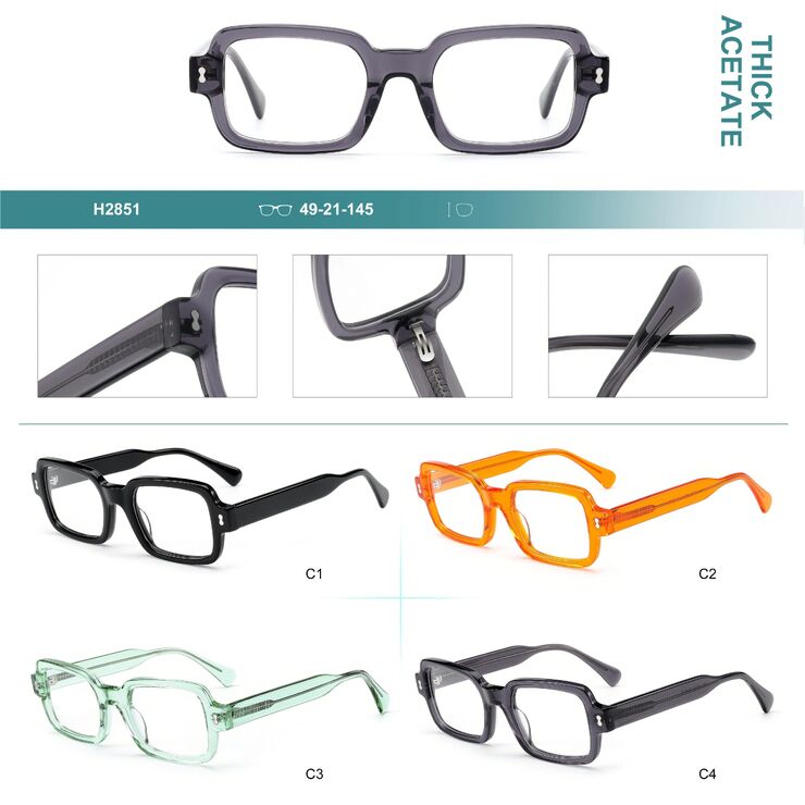Plastic frames for glasses, thick acetate Big City H2851