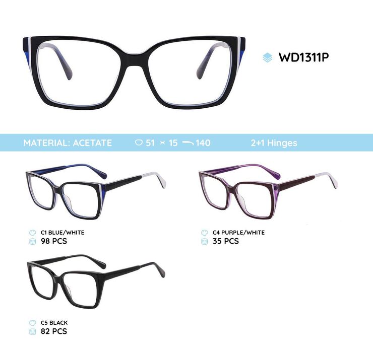 Plastic frames for glasses acetate material WD1311P