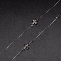 Silver-colored metal non-slip chain, with cross, for glasses and masks GL587