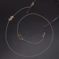 Металлическая нескользящая цепочка золотого цвета, со знаком доллар, для очков и масок GL552