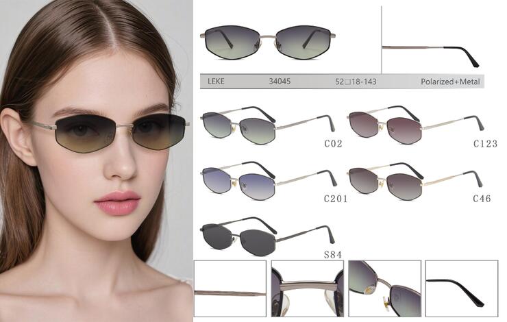 Polarized metal sunglasses for women Leke LK34045