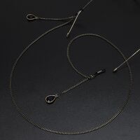 Black-colored metal non-slip chain, with pendant crystal water drop, for glasses and masks GL598