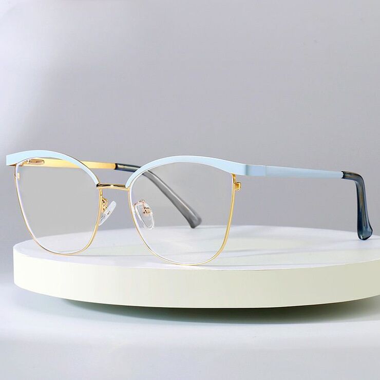 Metal glasses with blue light and UV protection 9716-GT