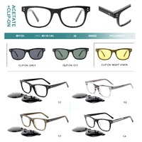 Plastic acetate frame + polarized clip-on Big City M1125S