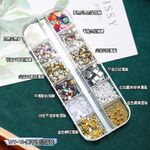 A set of rhinestones with a mixed bottom for decorating frames and glasses, 12 types,美甲饰品12格混装 WY-10 (price per pack, minimum 3)