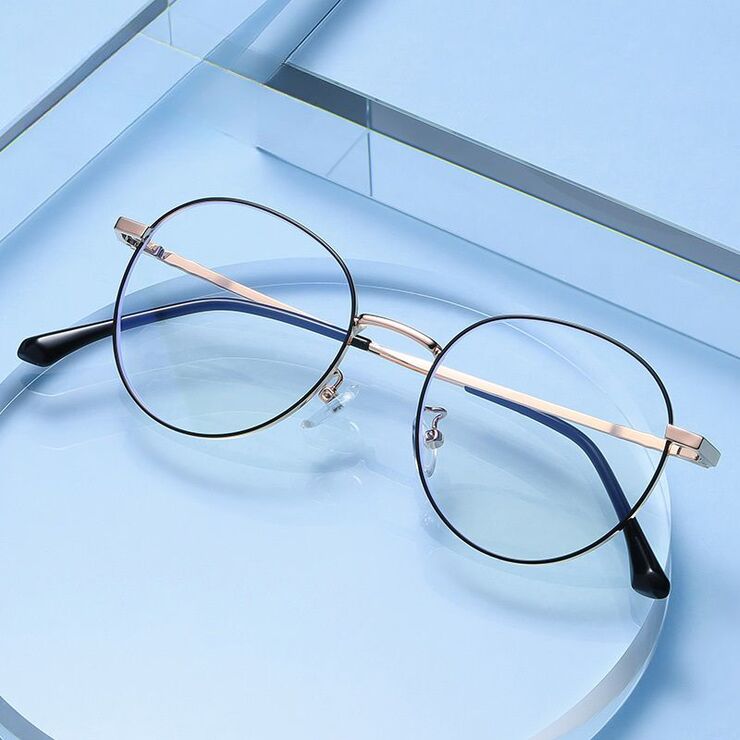Metal glasses with blue light and UV protection 9663-2-GT