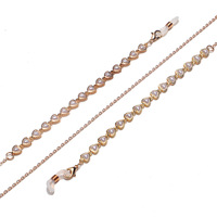 Цепочка для очков с жемчугом и стразами GL1224