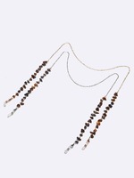 Set of two gold and silver glasses chain with natural pink crystal stones GM128