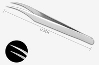 Set of 2 stainless steel tweezers with a plastic case