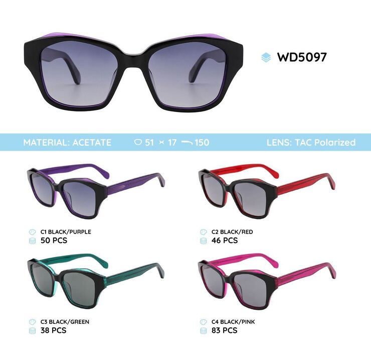Acetate plastic frames polarized sunglasses WD5097